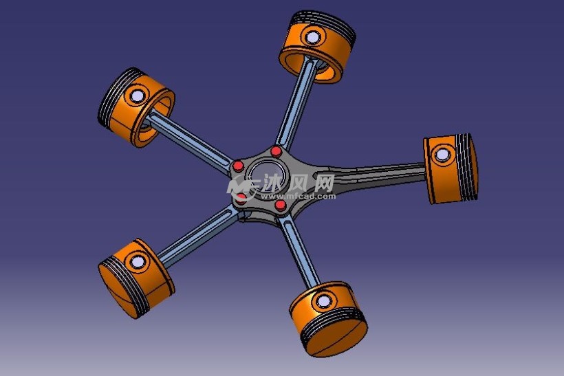 catia星形发动机模型