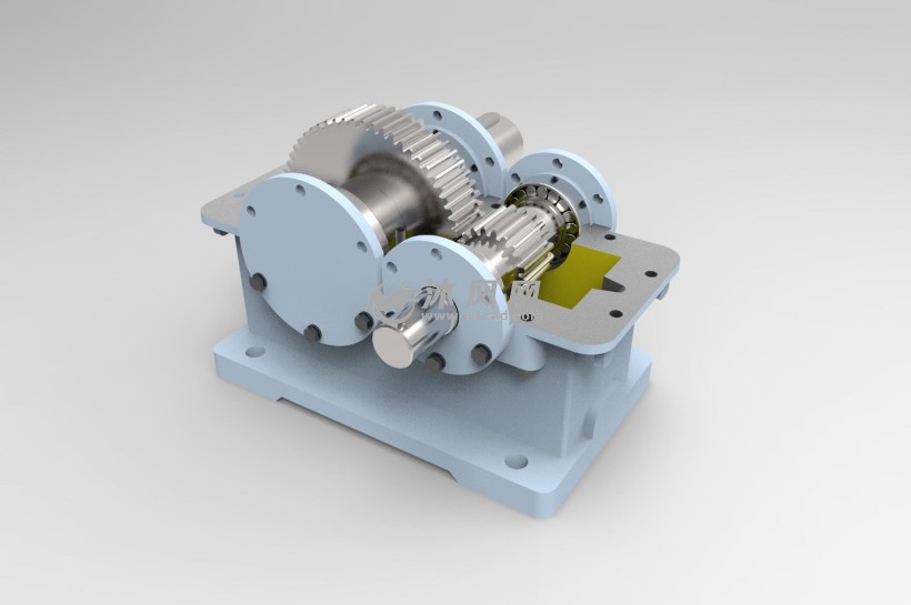 ZDY圆柱齿轮一级减速机(仿真动画)