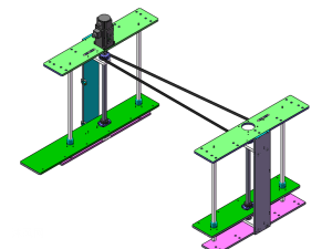 同步带传动双轴升降机构