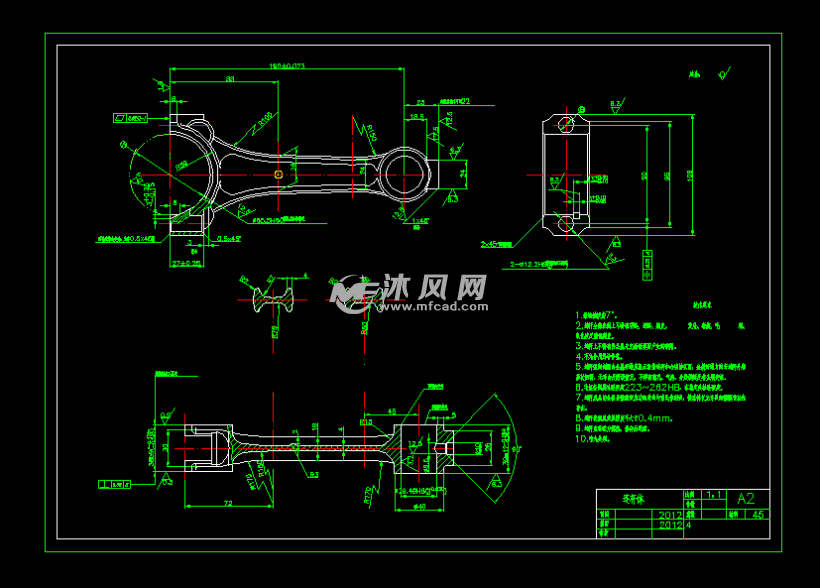 发动机曲轴连杆图