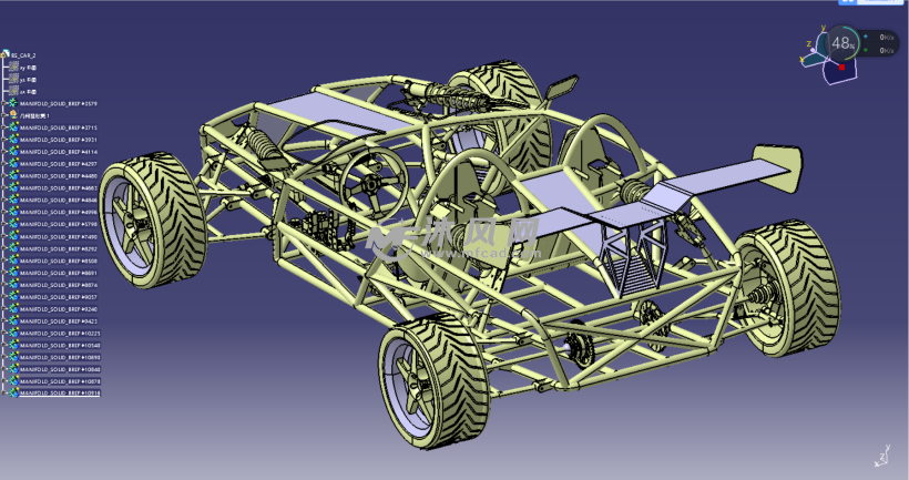 双座越野车骨架模型设计