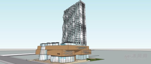 现代概念写字楼及裙房大厦设计