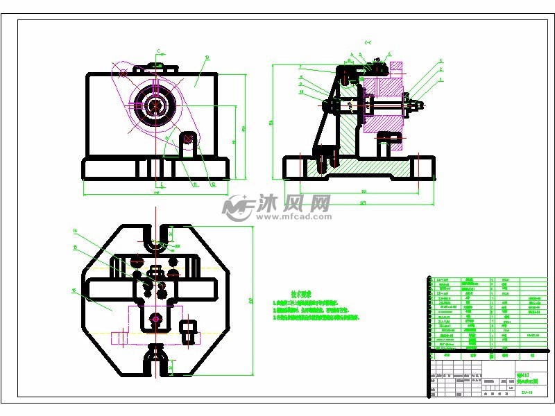 鑽2-m10孔夾具裝配圖a1