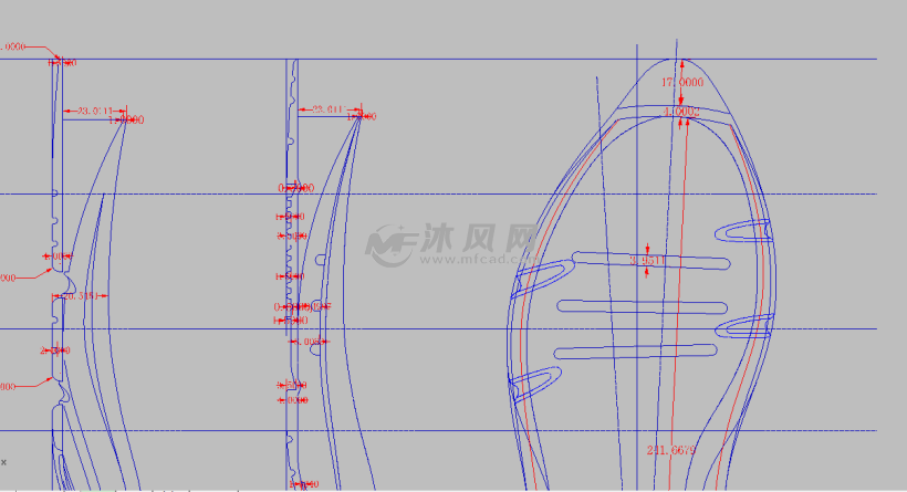 鞋底2d工程图图纸