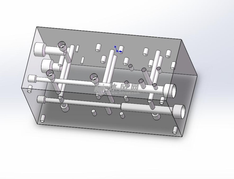 一种多路液压阀块装配总成三维模型