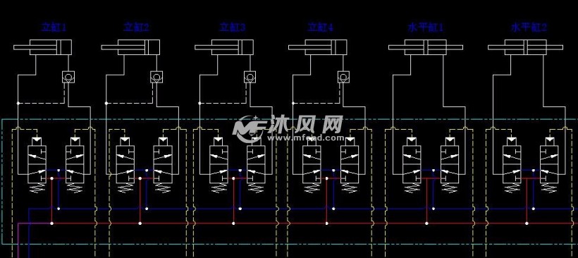 皮带机自移机尾液压控制原理图图纸下载_机械设备图纸 - 沐风网
