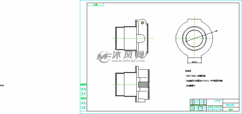 轴承套杯零件图图片