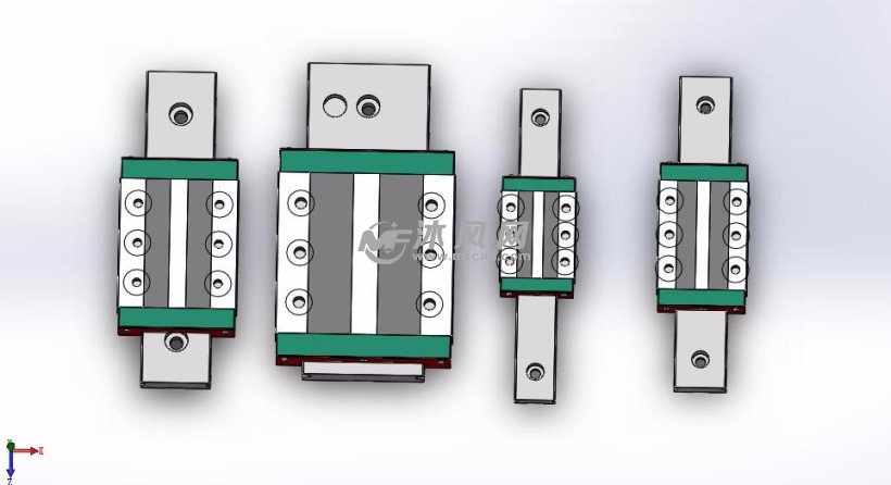 mgw-h系列直线导轨4种型号模型装配图.