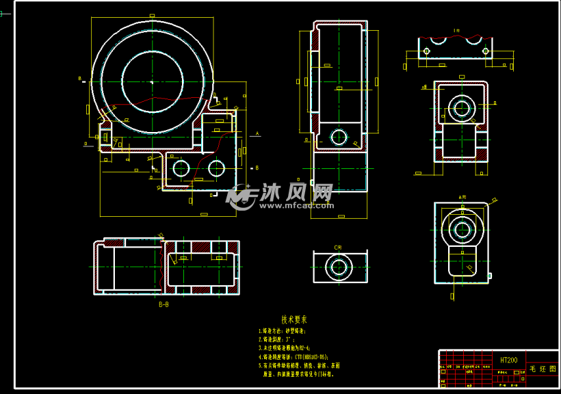 減速箱體零件工藝規程及加工φ52h8孔夾具設計 - 設計方案圖紙 - 沐風