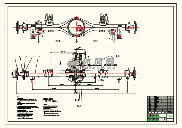 汽车后桥CAD图纸设计