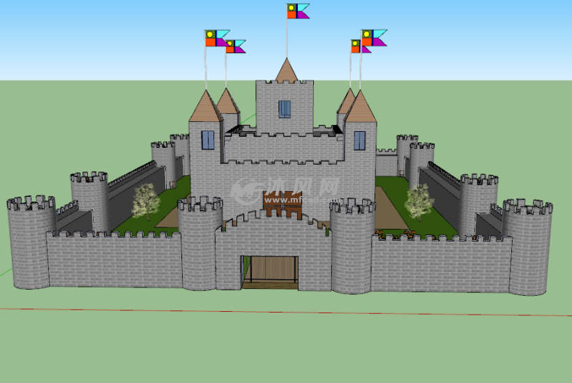 城堡建模三视图图片