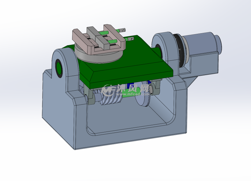 360度双轴驱动旋转机构 - 机床附件图纸 - 沐风网