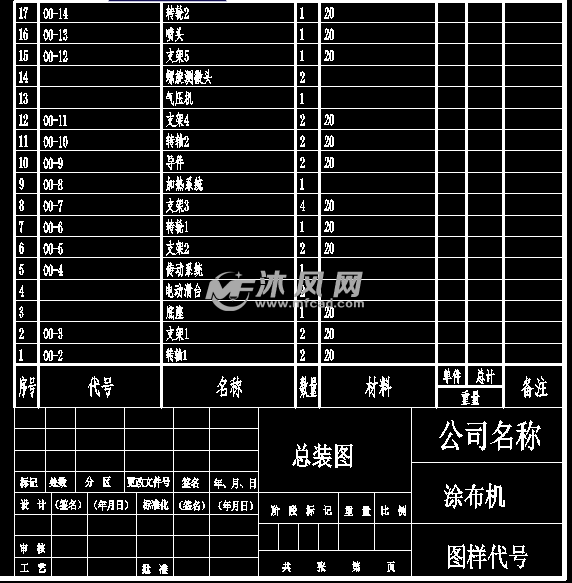 小型涂布机cad装配图