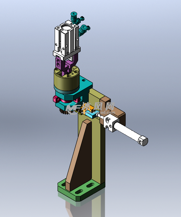 简单齿轮齿条传动旋转组装机构