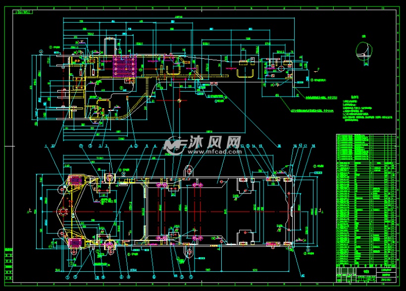12q.1装载机后车架部装图 - 工程机械/建筑机械图纸 - 沐风网