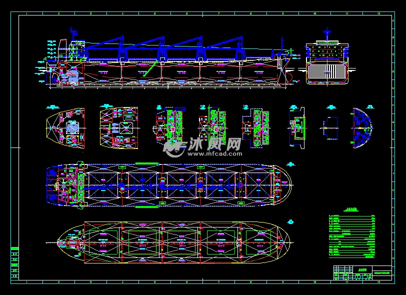 53500dwt双壳散货船总布置图 - 海洋船舶图纸 - 沐风网