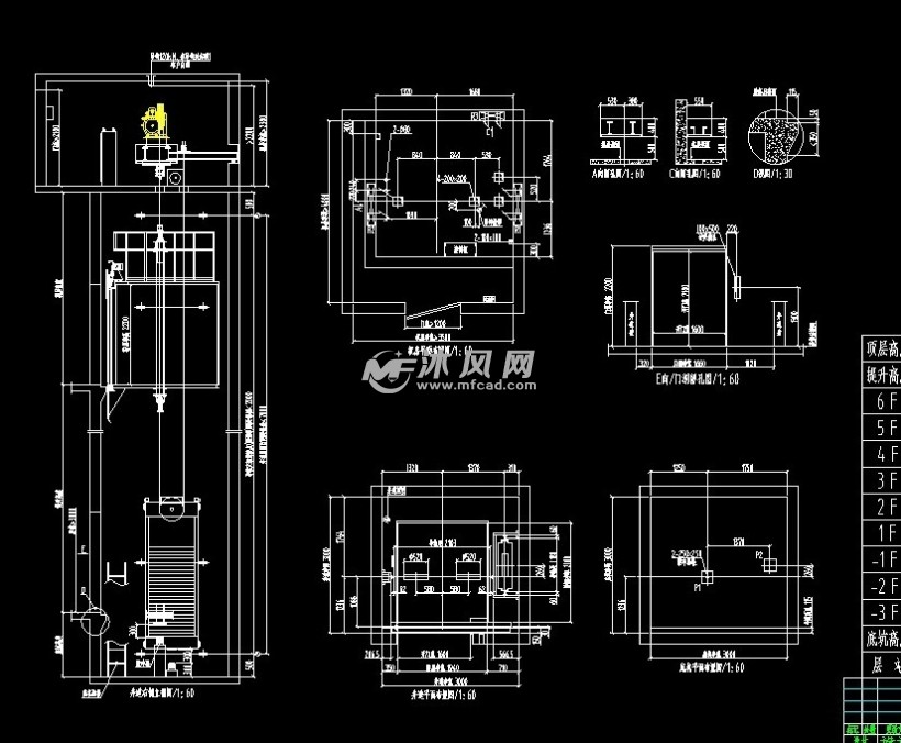 500kg电梯布置总图图纸下载_输送和提升设备图纸 - 沐风网