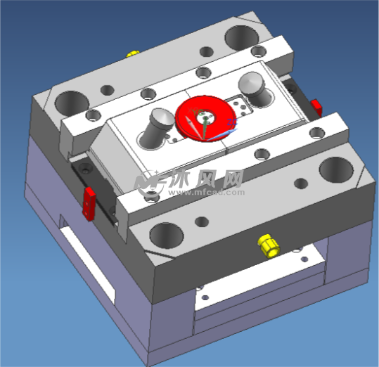 后模哈弗滑块产品倒扣强制顶出模具3d结构