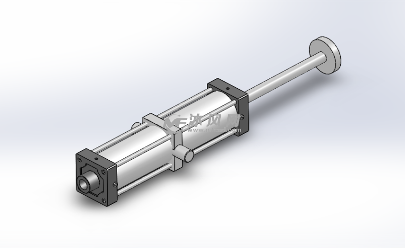 qgz-m-tc中间轴销型气缸轴测图