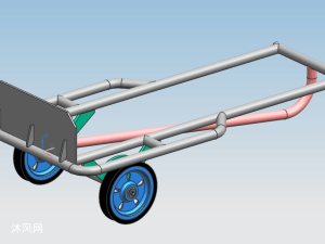 玻璃手推車3d模型 - 工位器具圖紙 - 沐風網