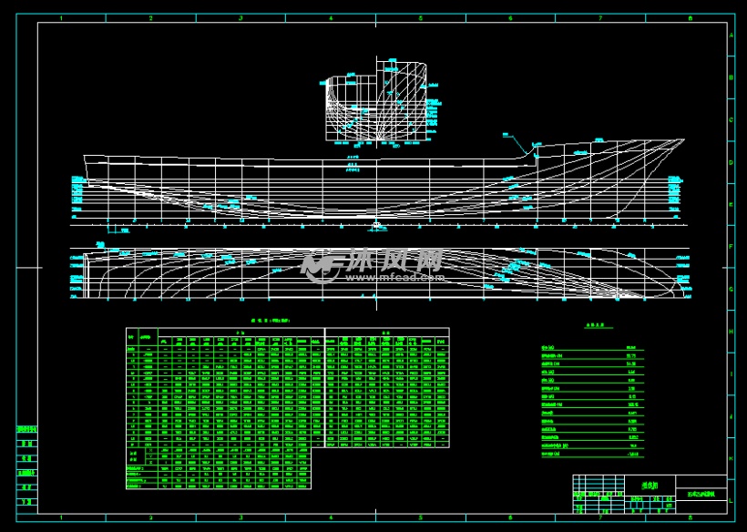 35米250吨游艇型线图