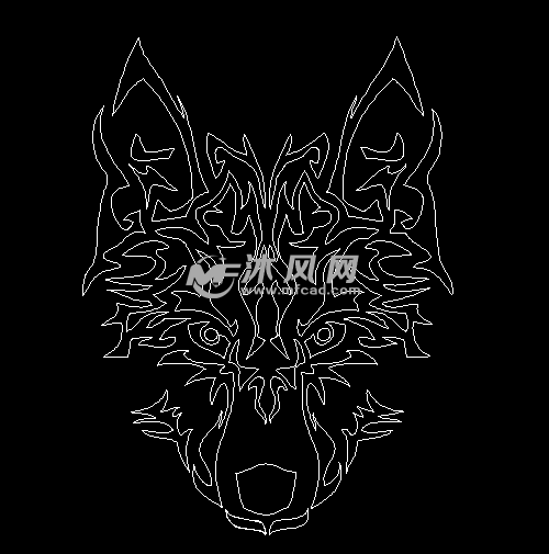 创意狼头各种切割图案设计