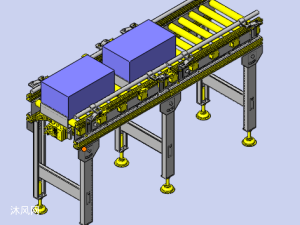 使用了马达滚轮的滚轮传送带