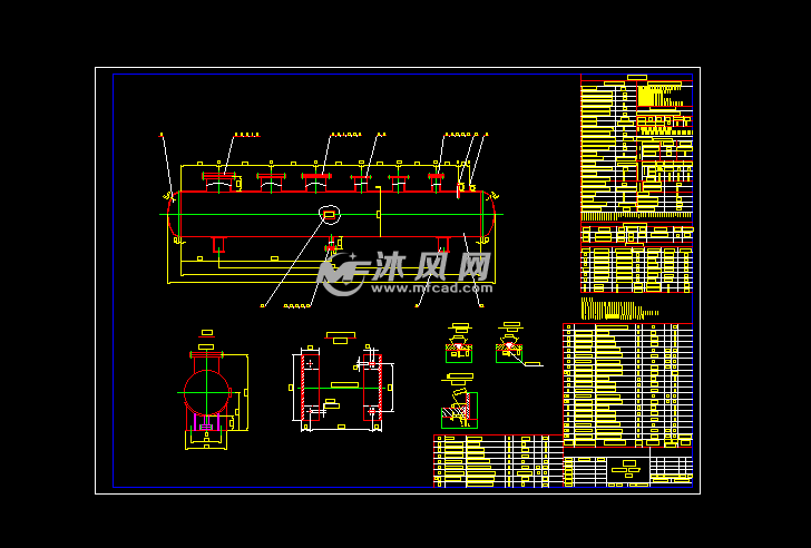 2立方分汽缸 - 压力容器图纸 - 沐风网