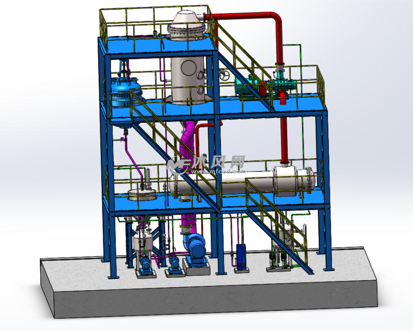 mvr强制循环蒸发器三维图
