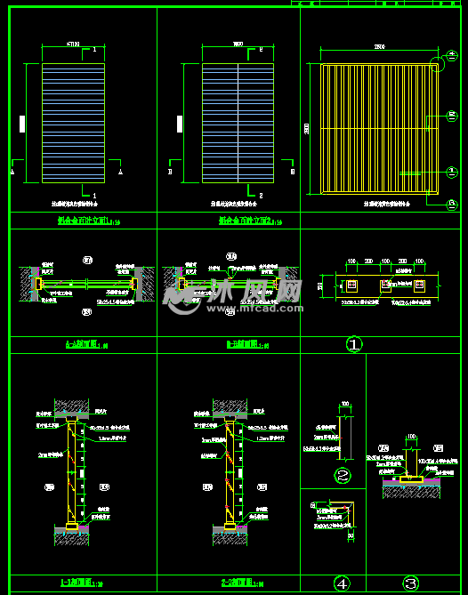 铝合金百叶窗节点大样cad图纸