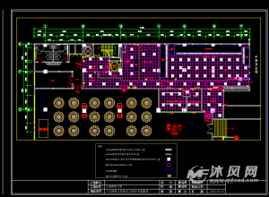 三层厨房天花吊顶 灯具平面布置图