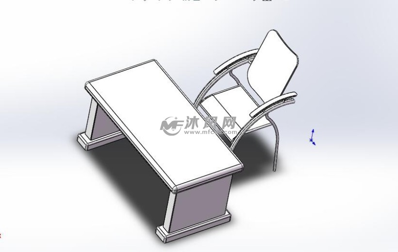 桌椅设计模型三视图图纸描述办公桌椅是指用于办公使用的桌子和椅子