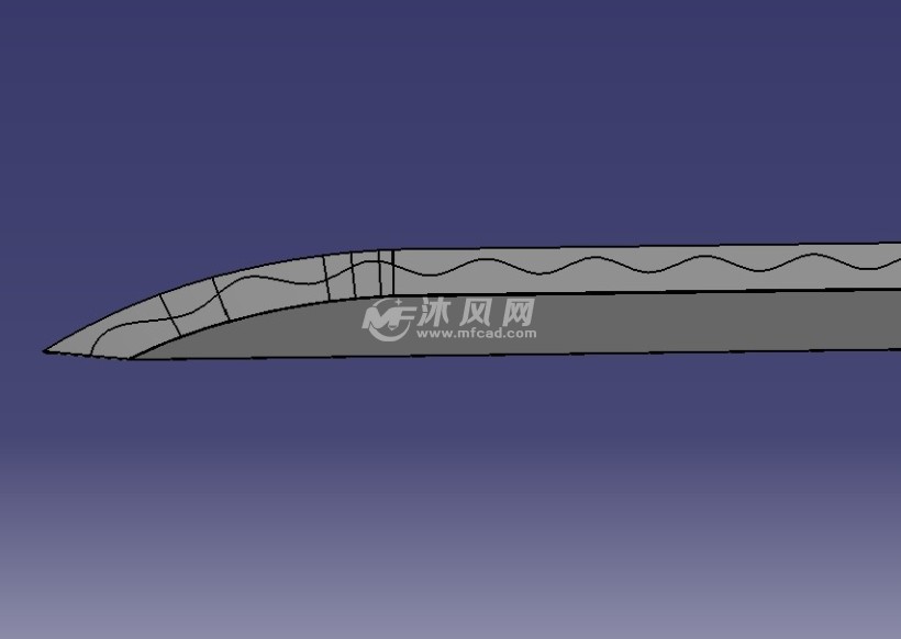 长直刃唐刀 - 玩具公仔图纸 - 沐风网