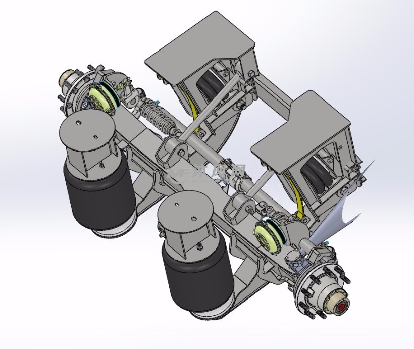 自卸半挂车用可操纵型升降车桥及悬挂