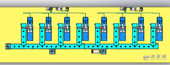 高效伺服节能注塑机生产线俯视图