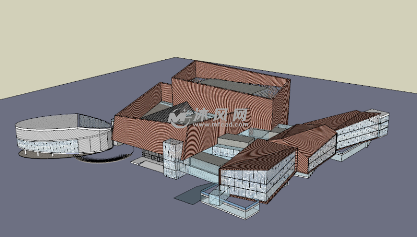 現代嘉善核心區建築規劃劇院設計三維模型 - 建築模型圖紙 - 沐風網