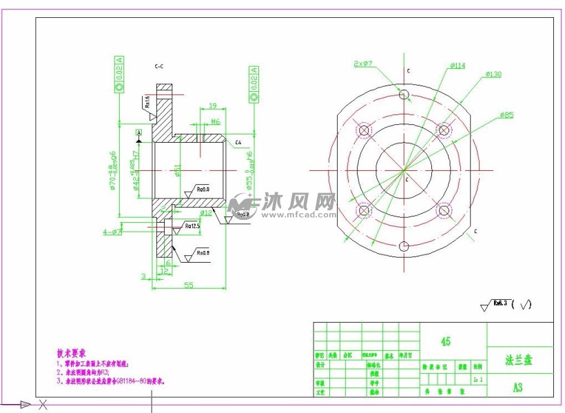cad法兰盘钻孔夹具设计