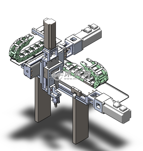 描述本原创设计是伺服电机带kk模组为动力的简单三轴夹取搬运组装机构