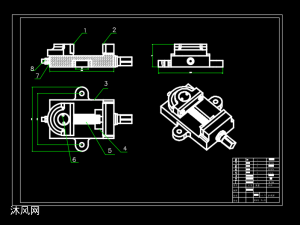 桌面专用小型台虎钳二维图纸