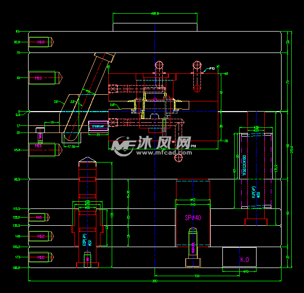 蓋型塑膠模具2d組立圖