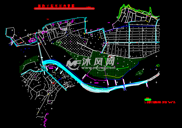 堤防工程河堤設計圖 - 大壩堤防圖圖紙 - 沐風網