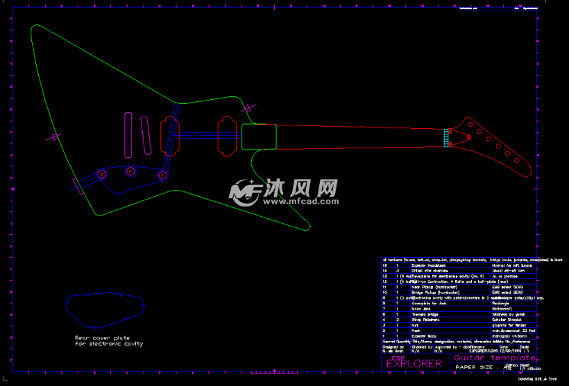 电吉它图例cad图纸