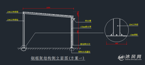 彩钢棚设计图-建筑模型图纸-沐风网