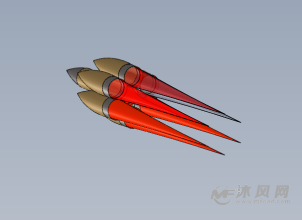 發射火箭三維模型-航空航天圖紙-沐風網