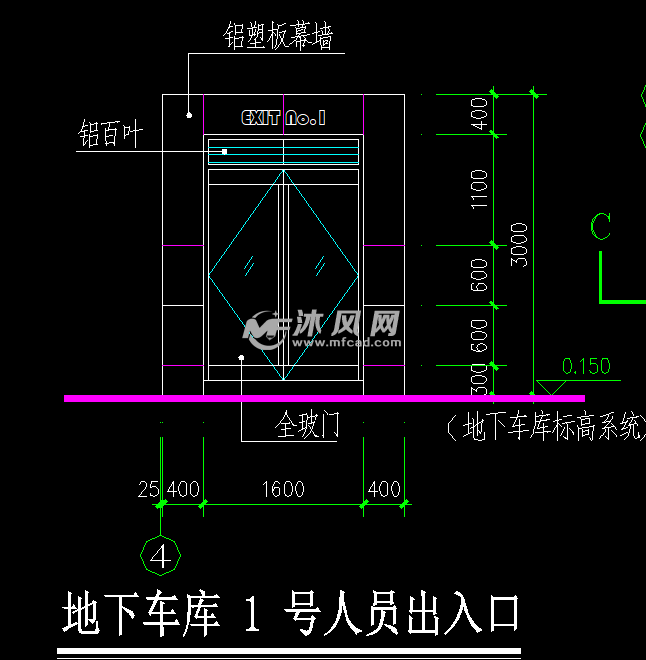 地下車庫人員出入口詳細圖紙