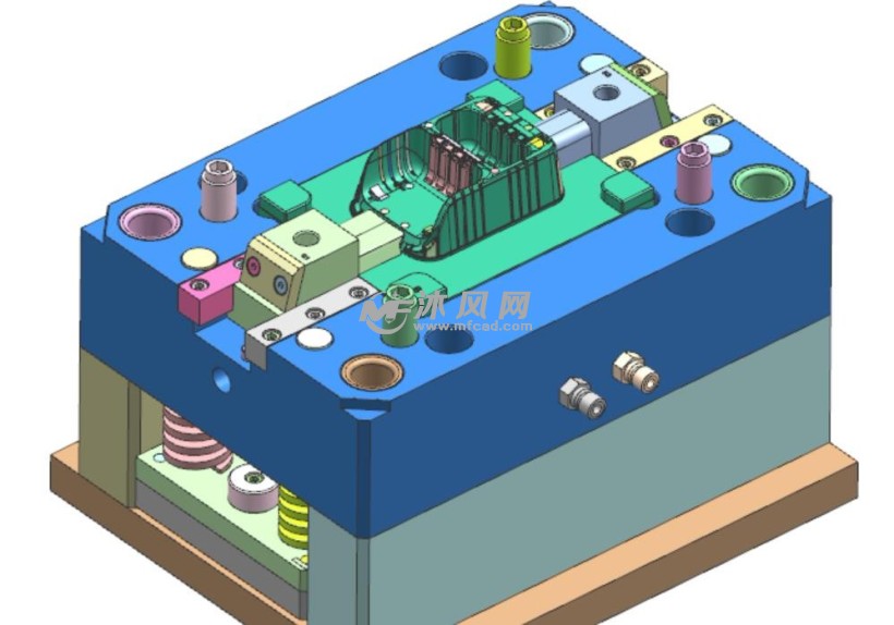 一款家电机壳模具设计图,完整的模具结构图