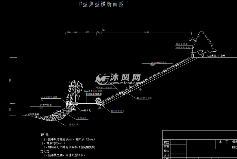 某河生态河堤共13种典型断面布置图纸