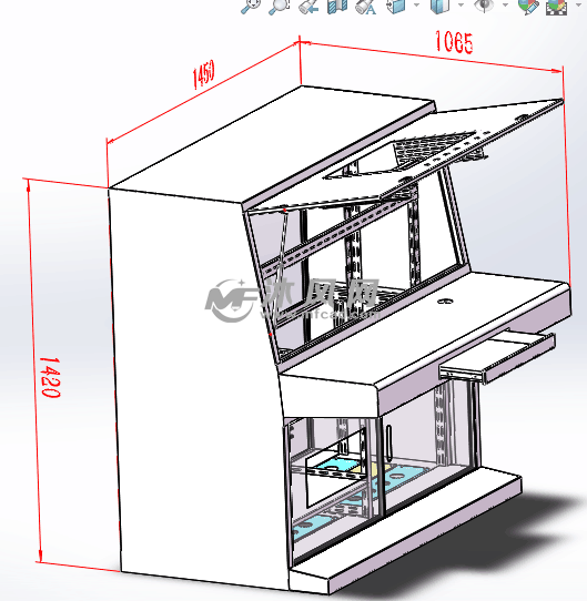 操作台式控制柜推拉抽屉