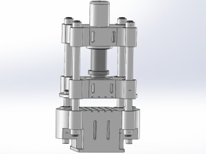 200t三梁四柱液压机结构设计三维模型