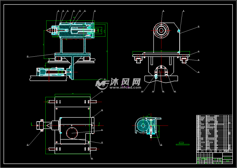 尾座总装图(总装配图)